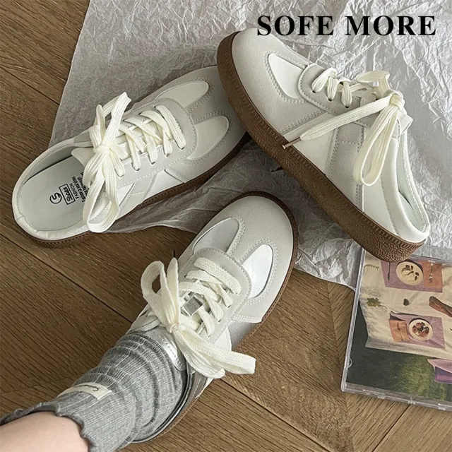 【SOFE MORE】日系簡約風休閒懶人鞋 透氣半拖鞋 厚底休閒鞋 便捷穿脫休閒鞋 軟底防滑鞋(懶人鞋)