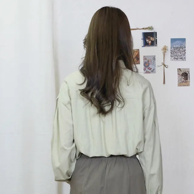 【Hana Mokuba】花木馬日系女裝寬鬆落肩甜美兔耳領襯衫(襯衫)