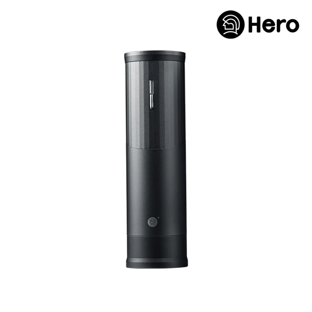 HERO 小銳便攜電動磨豆機-黑色(鋁合金機身/上調節刻度/雙軸設計/六星不鏽鋼磨芯/先切再磨/磁吸蓋)