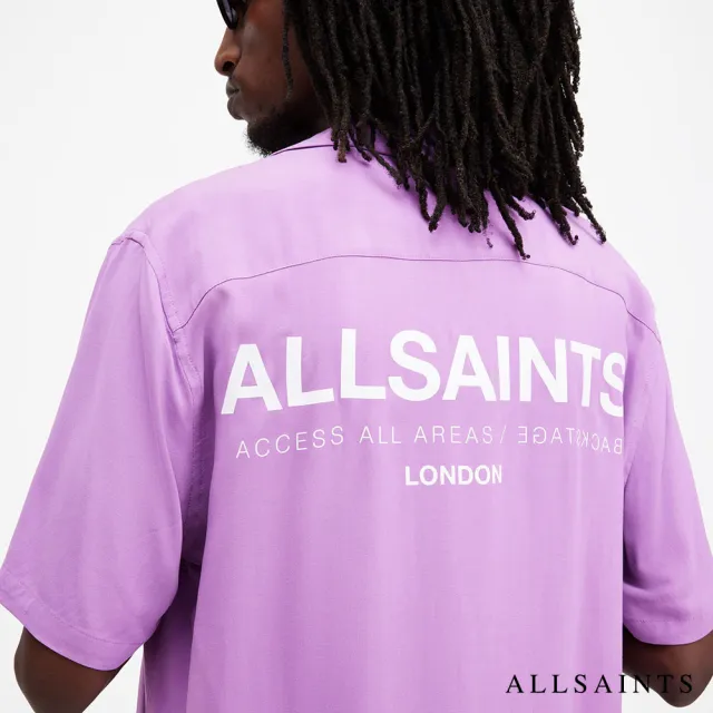 【ALLSAINTS】人造絲寬鬆印花公羊頭骨短袖襯衫(多款任選)