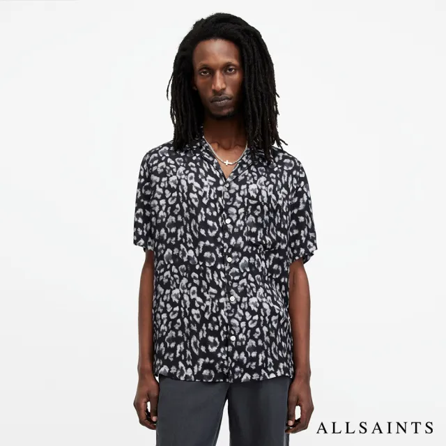 【ALLSAINTS】人造絲寬鬆印花公羊頭骨短袖襯衫(多款任選)