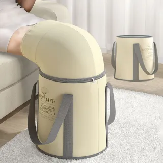 【Kolim】家用可折疊保溫泡腳桶 旅行便攜足浴盆 加蓋SPA泡腳盆 38cm 新年禮物(腳袋/足浴桶/足浴神器)