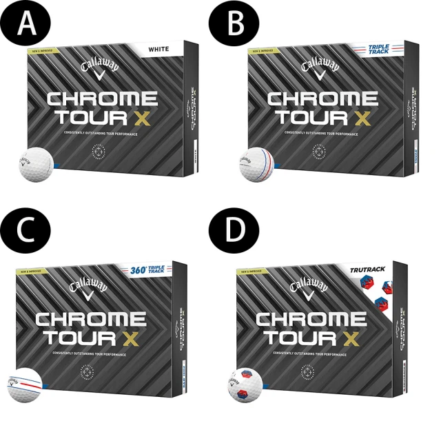 Callaway 卡拉威 CHROME TOUR X 24 四層高爾夫球(2024 超遠距四層球 12顆入 4-Piece 643226112)