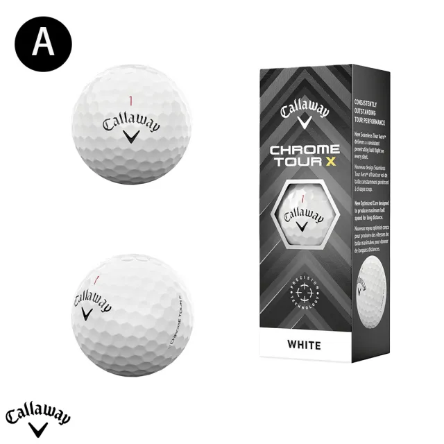 【Callaway 卡拉威】CHROME TOUR X 24 四層高爾夫球(2024 超遠距四層球 12顆入 4-Piece 643226112)