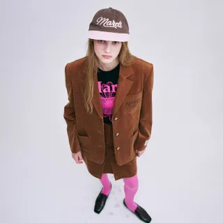 【MARDI MERCREDI】出清品 雙色復古棒球帽 咖啡 粉 草寫LOGO 可調式 CAP MARDI VINTAGE LOGO TWO TONE
