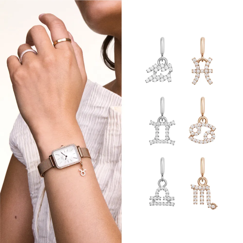 【Daniel Wellington】Zodiac Crystal 星座系列 手錶吊墜 玫瑰金/星光銀(任選兩色)