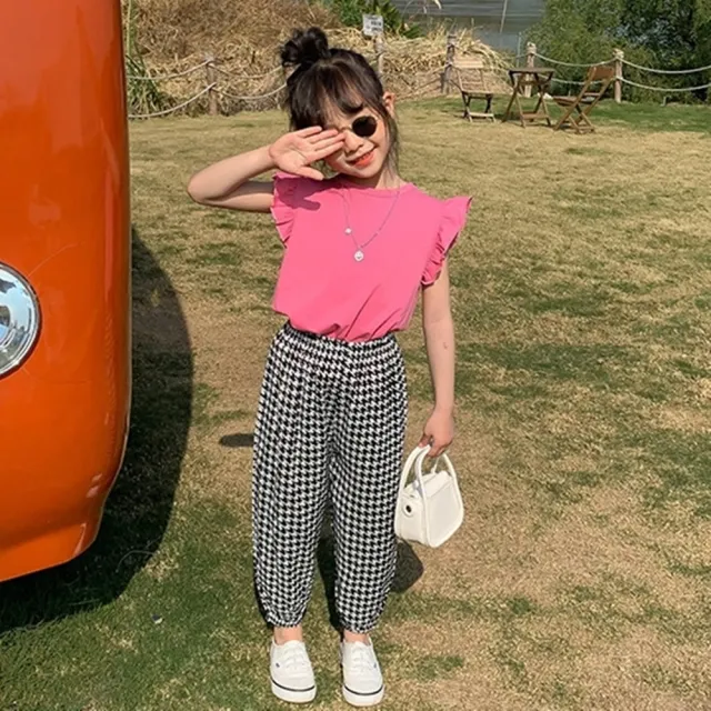 【橘魔法】純色莫代爾小飛袖上衣(涼感 T恤 棉T 短袖上衣 中童 童裝 女童 兒童)