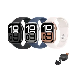 無線充電器組【Apple】Apple Watch S10 GPS 46mm(鋁金屬錶殼搭配運動型錶帶)