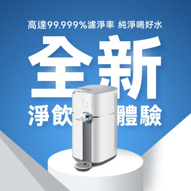 【Philips 飛利浦】智能雙效UV-C滅菌/RO過濾瞬熱淨水機(ADD6910)(主機內含濾心)+複合濾芯(ADD550)