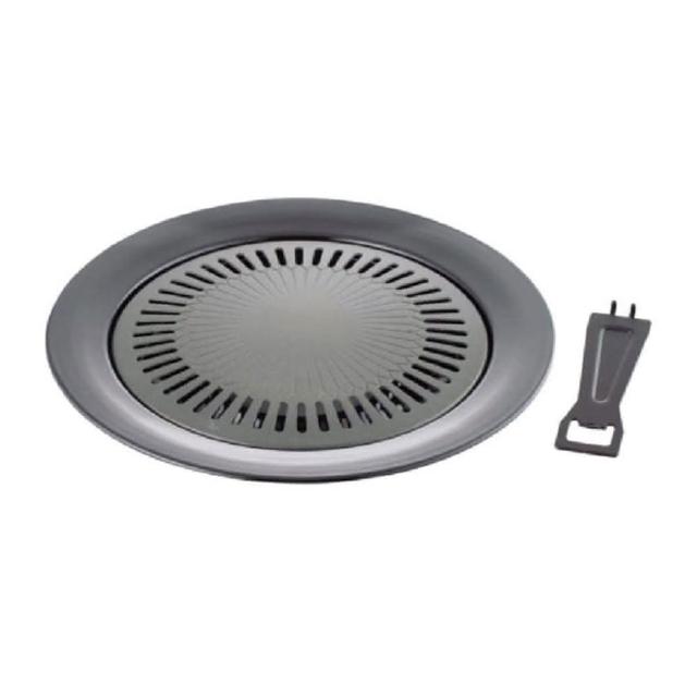 【FREIZ】日本和平 味覺探訪 圓型 不沾 燒肉盤 -附滴油盛水盤 33cm 韓國製 / 個 AF01-MR-7385