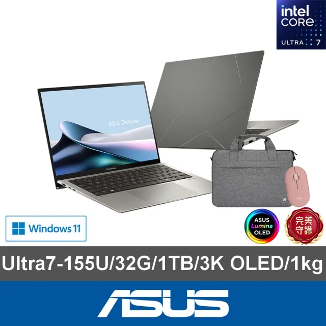 【ASUS】筆電包/滑鼠組★13.3吋Ultra 7輕薄AI筆電(ZenBook UX5304MA/Ultra 7-155U/32G/1TB SSD/W11/3K/EVO)