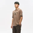 【JEEP】男裝 撞色衣袖純棉短袖POLO衫(咖啡色)