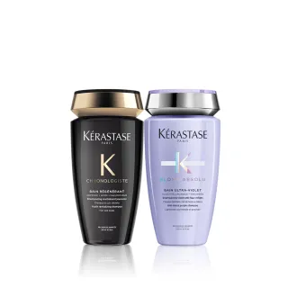 【KERASTASE 巴黎卡詩】髮浴250ml二入組(黑鑽極萃逆時+燦金絕色保濕型)