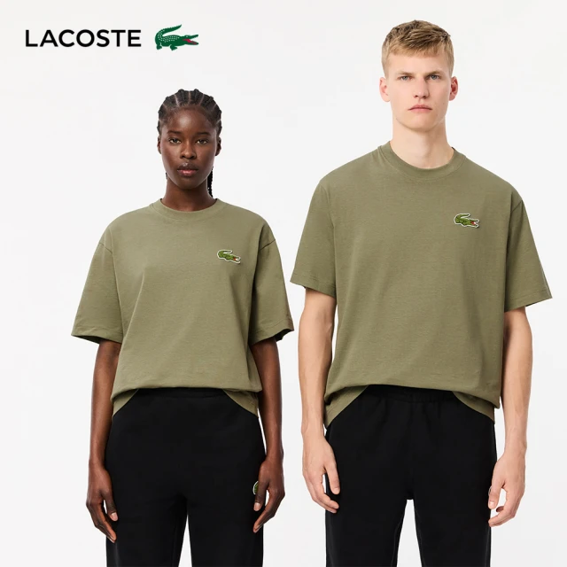 LACOSTE 女裝-美麗諾羊毛針織圓領長袖毛衣(花紗灰)好