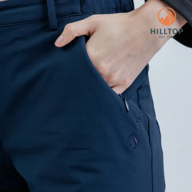 【Hilltop 山頂鳥】超潑水保暖彈性長褲 女款 深藍｜PH31XFQ4ECE0