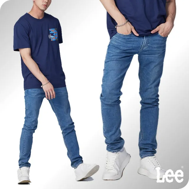 【Lee】男裝 牛仔褲 / 涼感 706 低腰合身窄管 淺藍洗水 / Jade Fusion 系列(LB317007452)