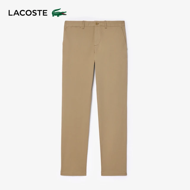 LACOSTE 男裝-修身彈性棉質卡其褲(卡其色)