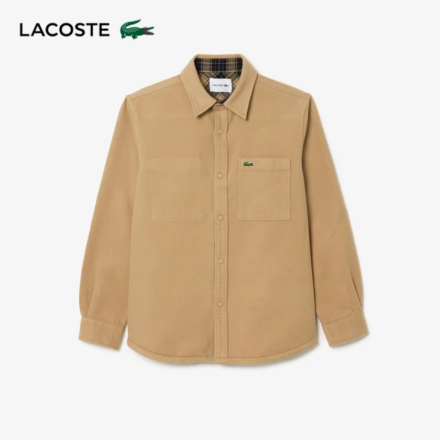 LACOSTE 男裝-車線大格紋鋪棉外套(黑色) 推薦