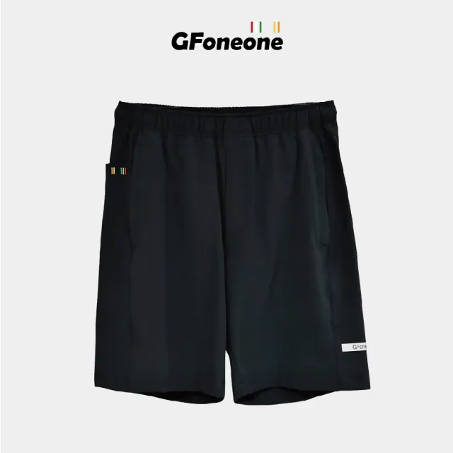 【GFoneone】男吸排戶外手機袋登山機能短褲-黑(男短褲)