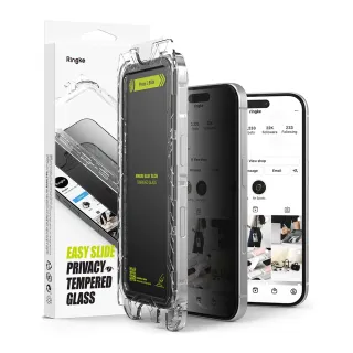 【Ringke】iPhone 16 Pro Max/Pro/Plus Privacy Tempered Glass 防窺鋼化玻璃保護貼(Rearth 附安裝工具)