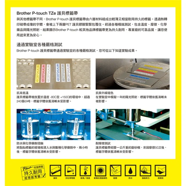 【brother】官方直營 18mm TZe纜線可彎曲標籤帶(適用:P710BT/P910BT/460BT/D600/610BT/P700/P750W/P900W)