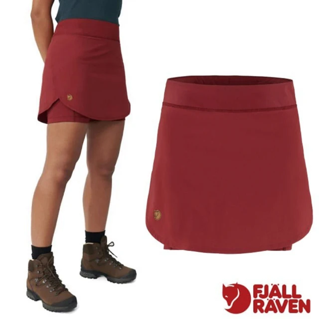 Fjallraven 女 Abisko Midsummer Skort 彈性輕量透氣休閒褲裙.短裙(84780-346 石榴紅)