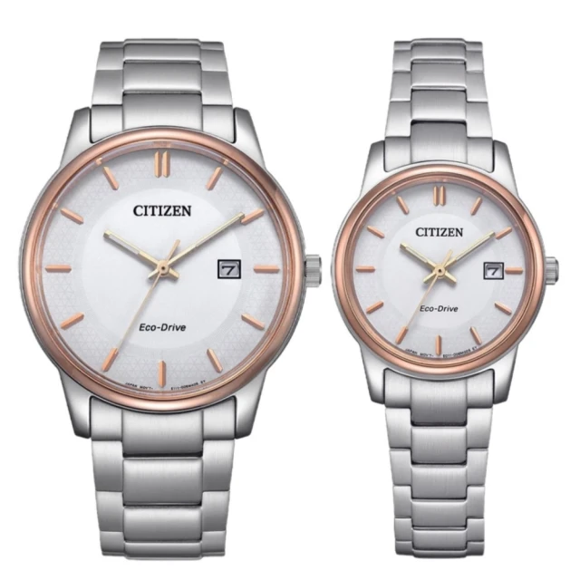 CITIZEN 星辰 PAIR系列 簡約時尚 光動能男女對錶 情侶手錶(BM6979-74A+EW2319-71A)