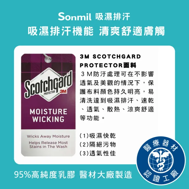 【sonmil】吸濕排汗95%高純度乳膠床墊3.5尺10cm單人加大床墊 零壓新感受(頂級先進醫材大廠)