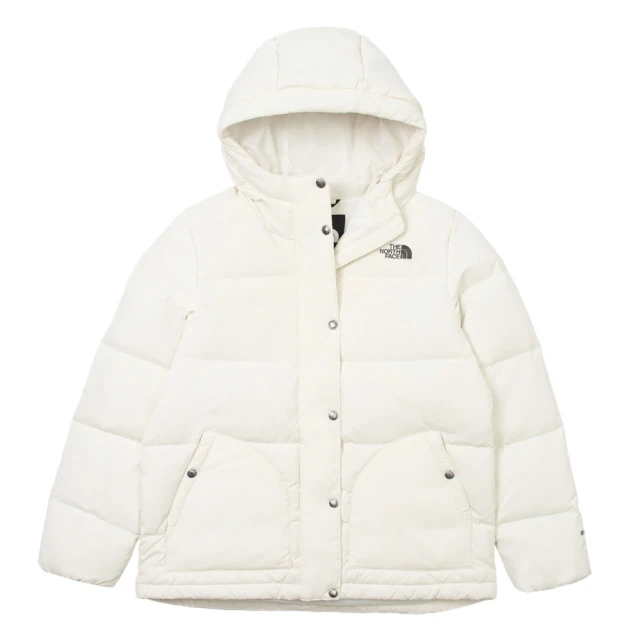 The North Face TNF 休閒 舒適保暖連帽羽絨外套 W PUFFY ALINE DOWN JACKET-AP 女 米白(NF0A8DMMQLI)