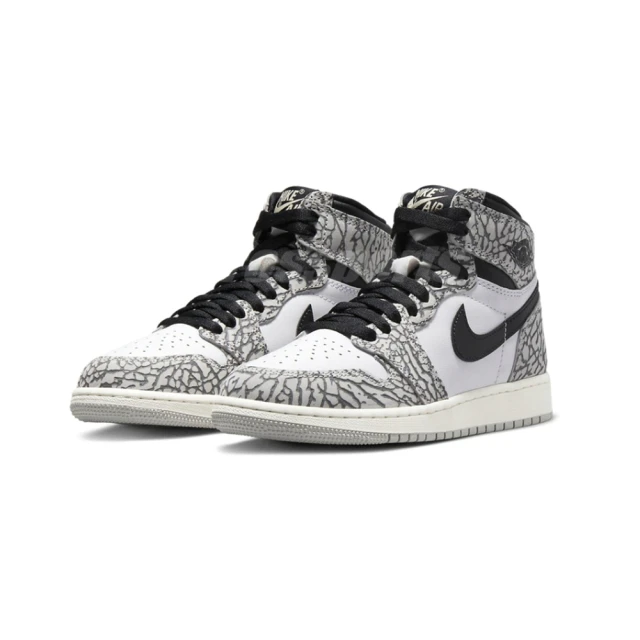 NIKE 耐吉 Air Jordan 1 Retro GS 大童 高筒 休閒鞋 爆裂紋 灰 FD1437-052