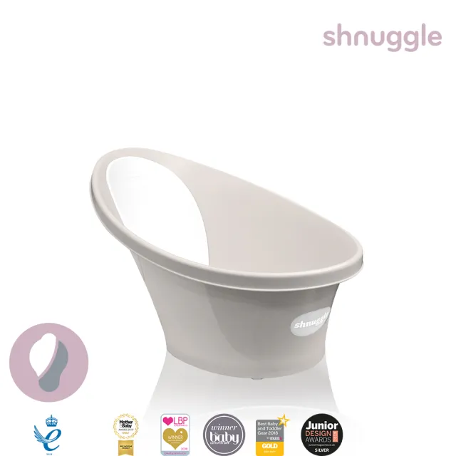 【Shnuggle】月亮澡盆 5件組 優惠組合(嬰兒澡盆+星光洗澡玩具+漂漂船+洗澡玩具收納桶+澡盆專用架U2)