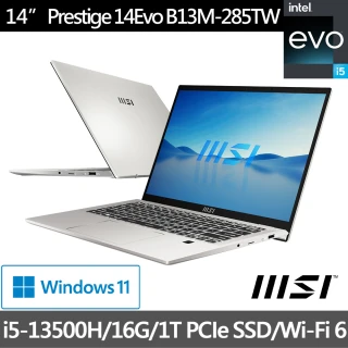 Office 2021★ MSI 微星 14吋i5輕薄商務筆電(Prestige 14 Evo/i5-13500H/16G/1T SSD/W11/B13M-285TW)