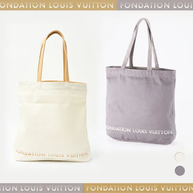 【Louis Vuitton 路易威登】博物館基金會限定版帆布袋(灰/白)