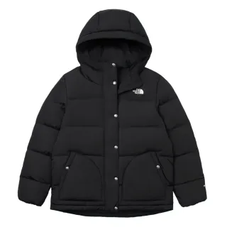 【The North Face 官方旗艦】北面女款黑色舒適保暖連帽羽絨外套｜8DMMJK3(550蓬鬆度)