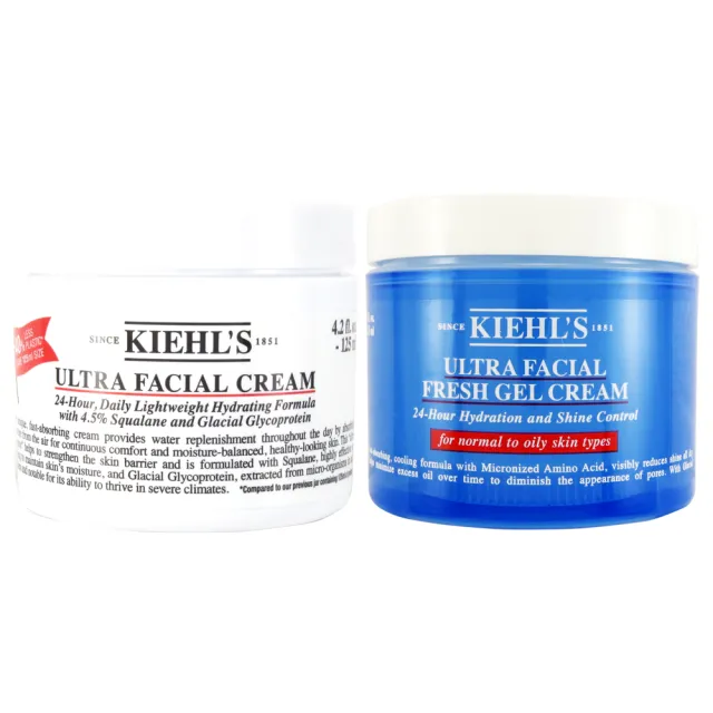 Kiehl’s 契爾氏 冰河醣蛋白系列125ml多款任選(保濕霜/水感凝凍/國際航空版)