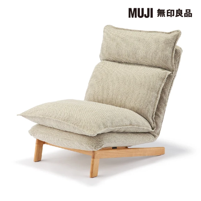 MUJI 無印良品 木製椅/布面座/橡膠木/深色(大型家具配