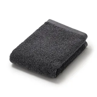 【【MUJI 無印良品】】棉圈絨雙線織手巾/可吊掛/墨黑色 34*35 cm