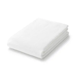 【【MUJI 無印良品】】棉圈絨雙線織浴巾/可吊掛/柔白 70*140 cm