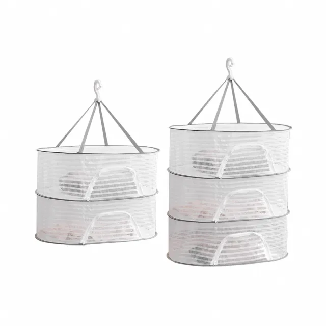 【Airy 輕質系】多功能封閉型拉鍊曬衣網 -三層(防蟲曬菜網 / 晾曬網 / 曬乾貨)