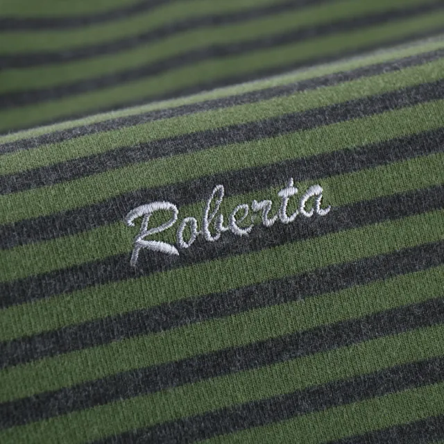 【ROBERTA 諾貝達】台灣製 柔軟保暖 簡約條紋長袖POLO棉衫(綠黑)