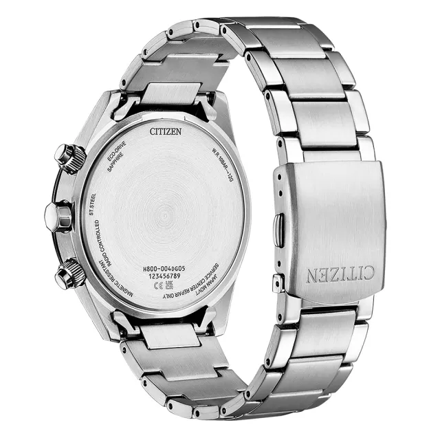 【CITIZEN 星辰】限量 光動能電波萬年曆三眼計時手錶-43mm(AT8266-89E)