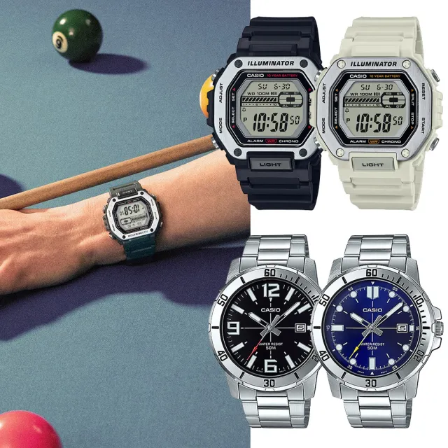【CASIO 卡西歐】數位 指針 中性錶 手錶/8款可選 父親節 送禮(MWD-110H/MTP-VD01D系列)