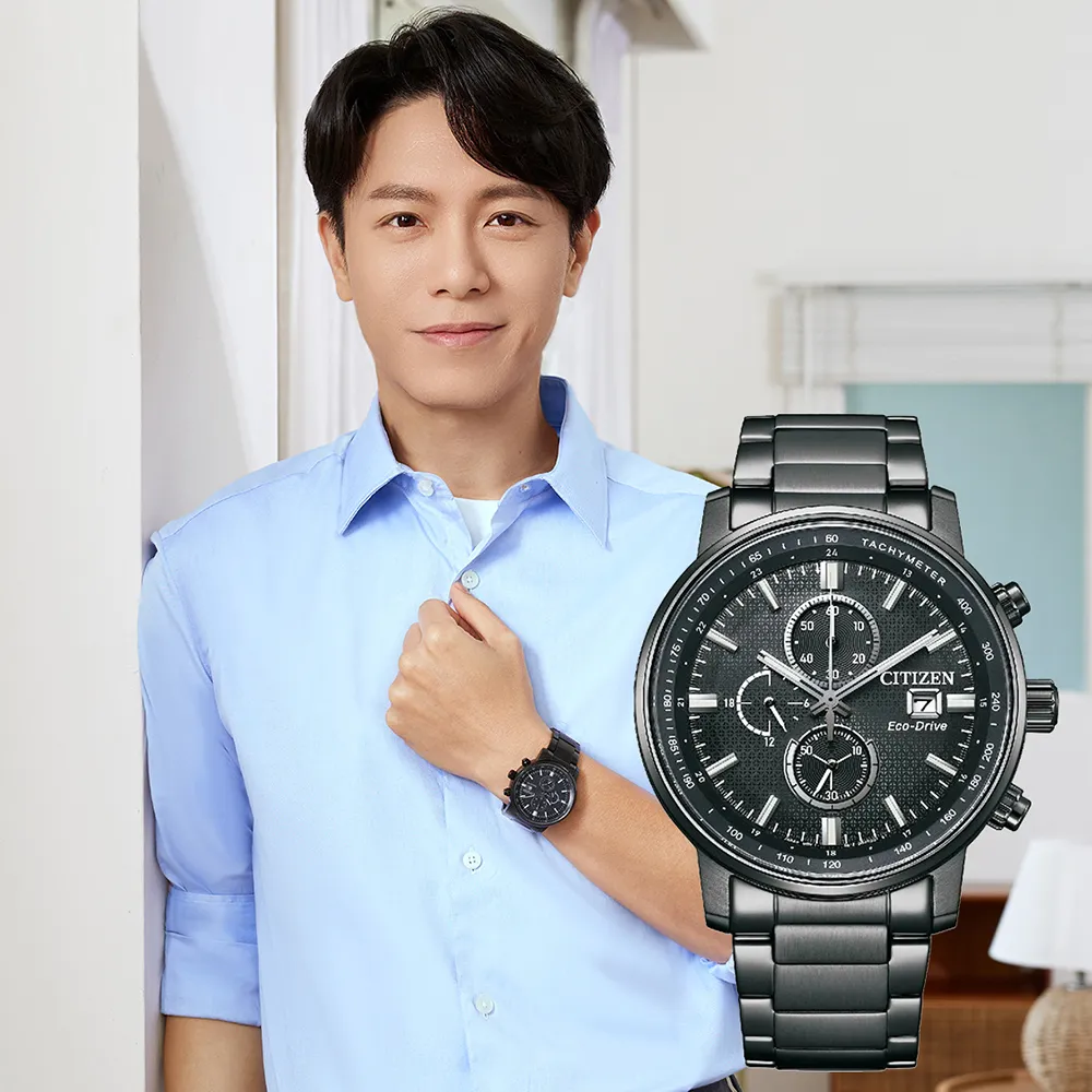 【CITIZEN 星辰】亞洲限定 光動能時尚計時手錶-43mm(CA0845-83E)