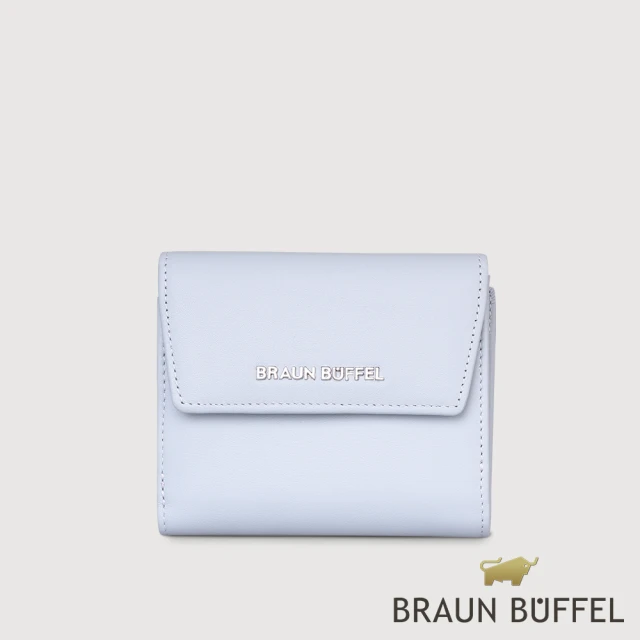 BRAUN BUFFEL 德國小金牛 台灣總代理 薇拉-A 8卡兩折短夾-淡藍色(BF850-404-CBL)