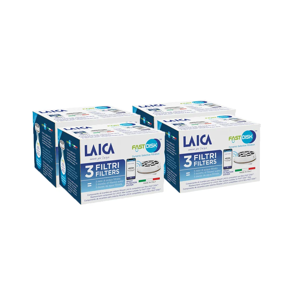 【LAICA 萊卡】1.0L輕巧便攜型淨水瓶濾芯(1年份濾芯組合 共12芯)