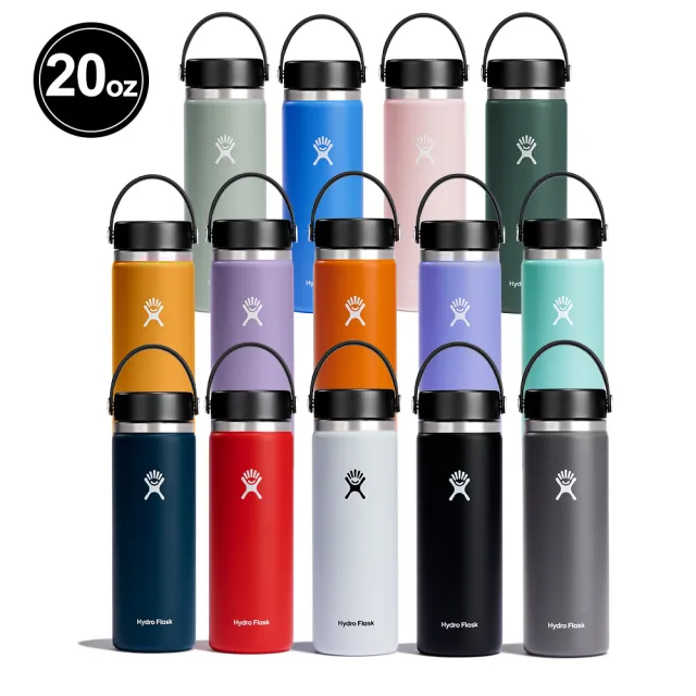 【Hydro Flask】20oz/592ml 寬口 提環 保溫瓶 多色可選(高保冰  無毒 美國品牌 食安 防滑塗層 大口徑)