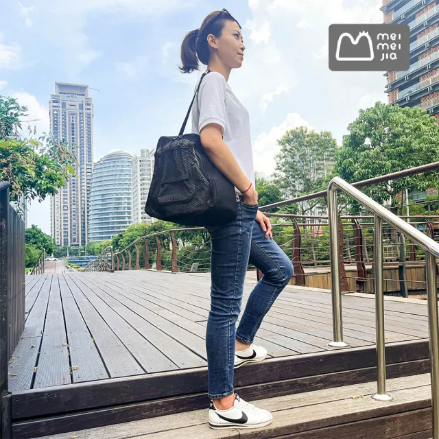 【Meimeijia 美美加】酷涼墊2入+全新大開口收納袋Jumbo(有效快速吸熱/背巾推車皆可用/收納袋適用坐凳背巾)
