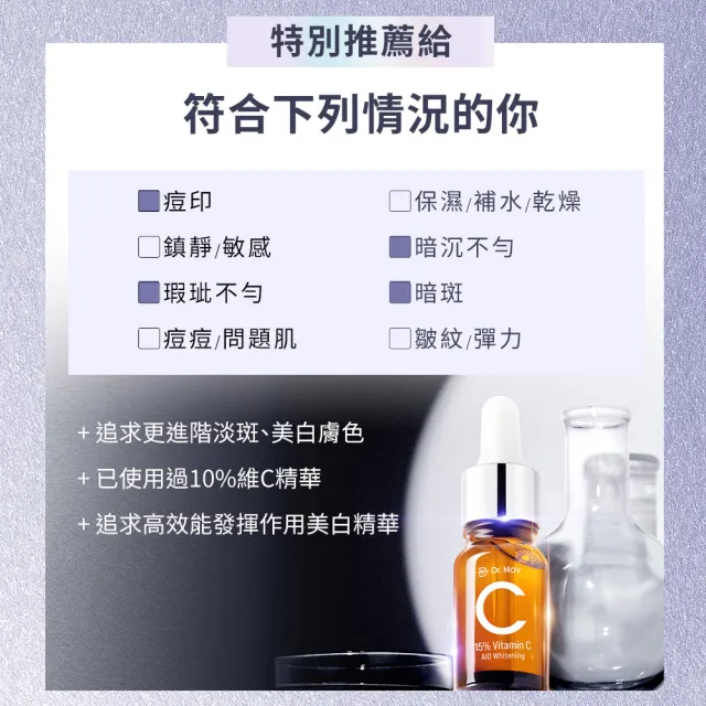 【Dr. May美博士】專業C15%美白精華10ml(2入/組)