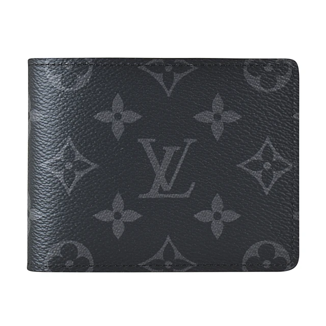 Louis Vuitton 路易威登 LV M62294經典Monogram Eclipse帆布花紋SLENDER對折短夾(黑)