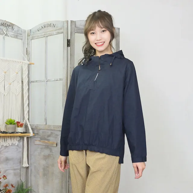 【Hana Mokuba】花木馬日系女裝前短後長側開叉休閒連帽上衣(上衣)